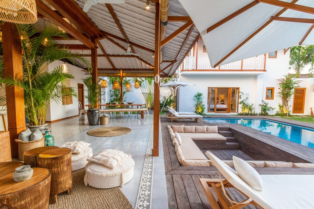 real estate, luxury villa, vacation, villa, holiday, travel, summer, tourism, interior, architecture, bali, design, nature, bedroom, structure, brown bedroom, brown interior